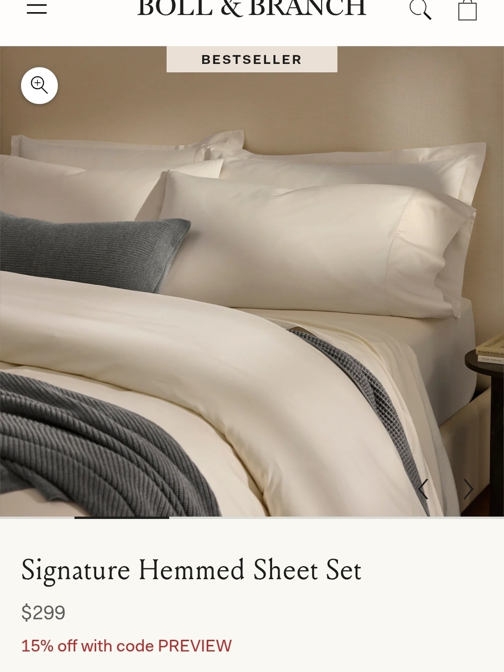 Signature Hemmed Sheet Set - Ivory